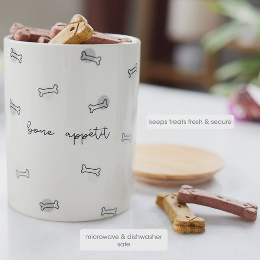 Bone Appetite Ceramic Treat Jar