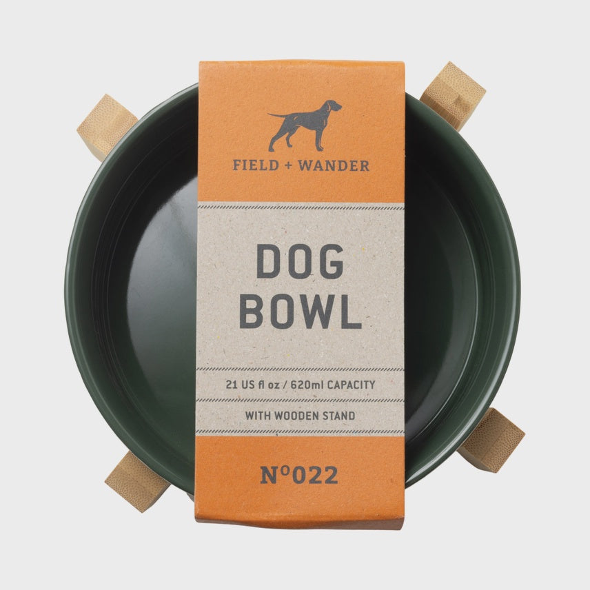 Cermic Bowl With Wooden Stand