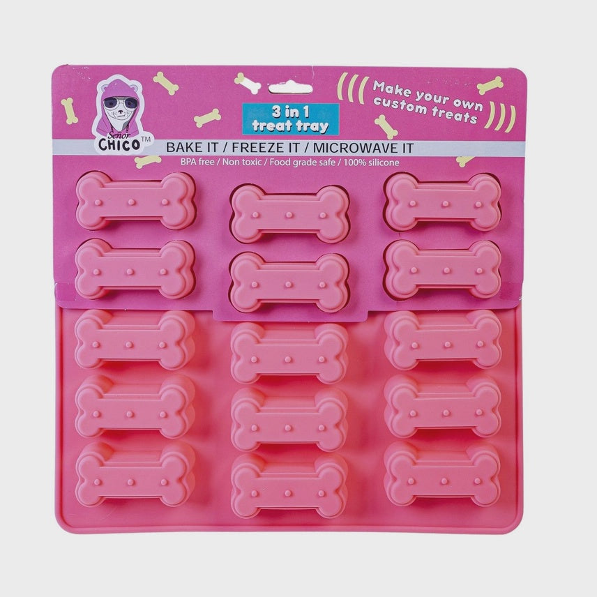 Dog Bone 3 In 1 Silicone Baking Treat Tray