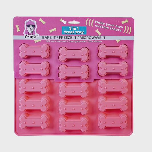 Dog Bone 3 In 1 Silicone Baking Treat Tray