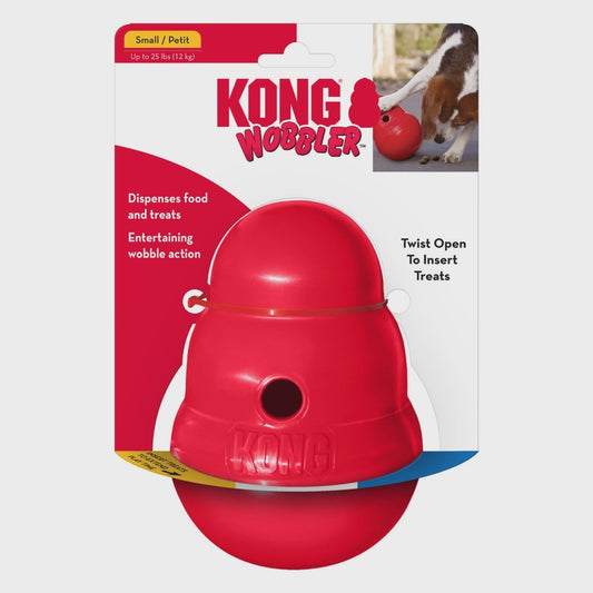 Kong Wobbler Food And Treat Dispenser Dog Toy Red