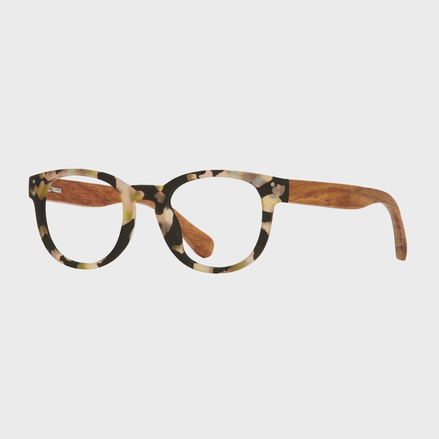 Astrid- Matte Yellow Tortoise/Walnut Wood+Blue LIGht Lens
