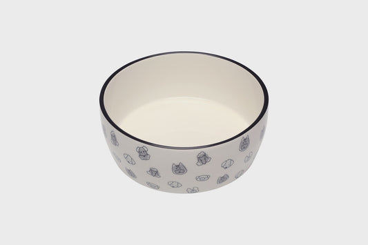 Dog Faces Pet Water Or Food Bowl