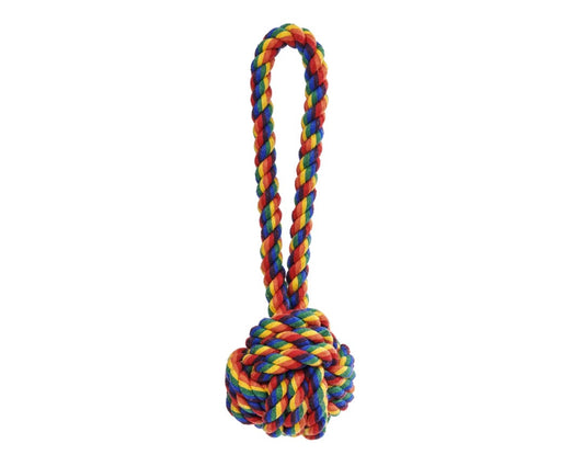 Jax & Bones Celtic Knot Rope Dog Toy Rainbow 3"