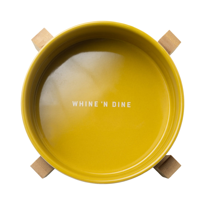 Cermic Bowl With Wooden Stand