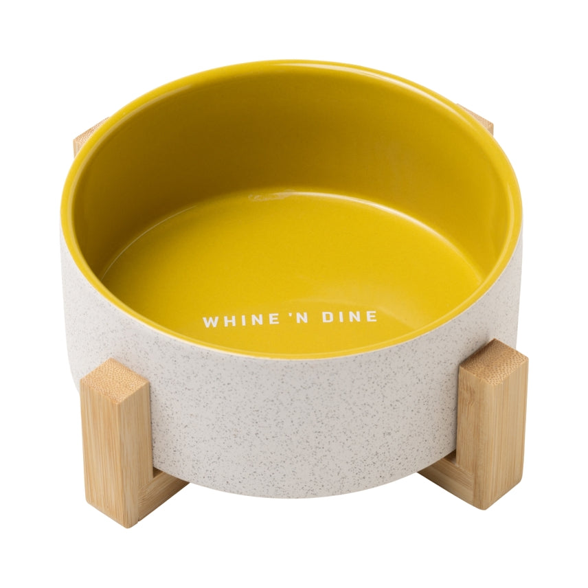 Cermic Bowl With Wooden Stand