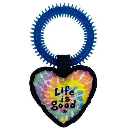 Tie Dye Heart Pull Dog Toy