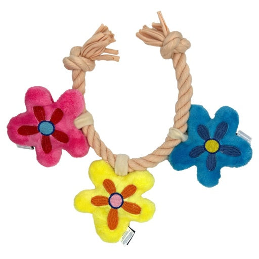 Three Daisies Rope Dog Toy