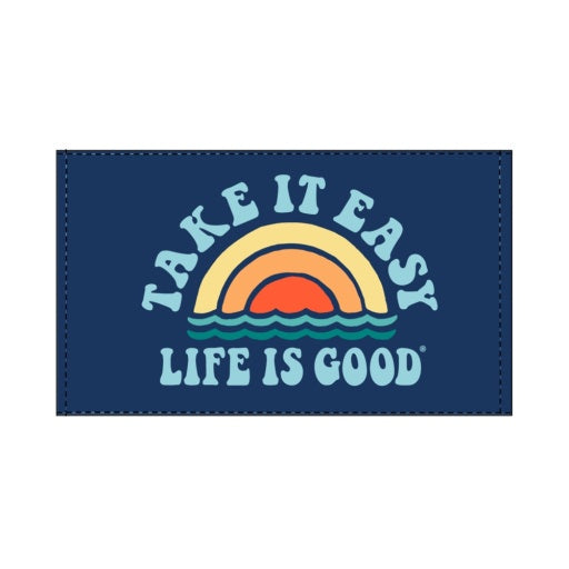 Take It Easy Rainbow Waves Beach Towel