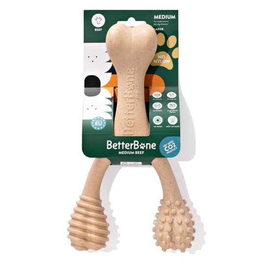 BetterBone Natural Dog Chews - BetterBone MEDIUM - Natural, No Nylon, Softer Than Nylon ECO