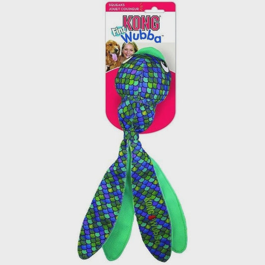 Kong Wubba Finz Blue Dog Toy