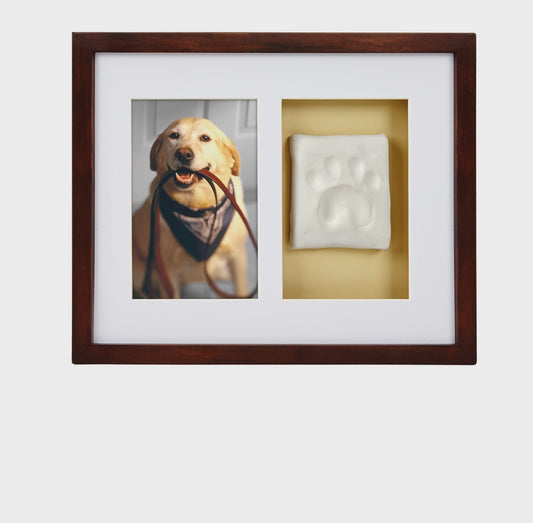 Pet Pawprints Wall Frame And Impression Kit, Espresso