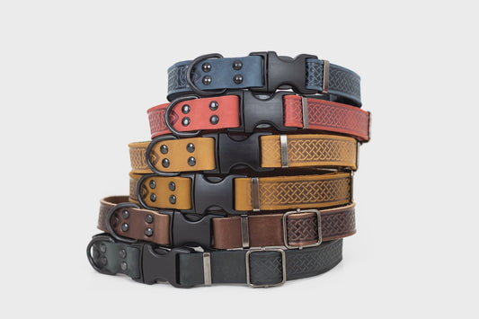 Celtic Sport Style Soft Leather Euro Dog Collar