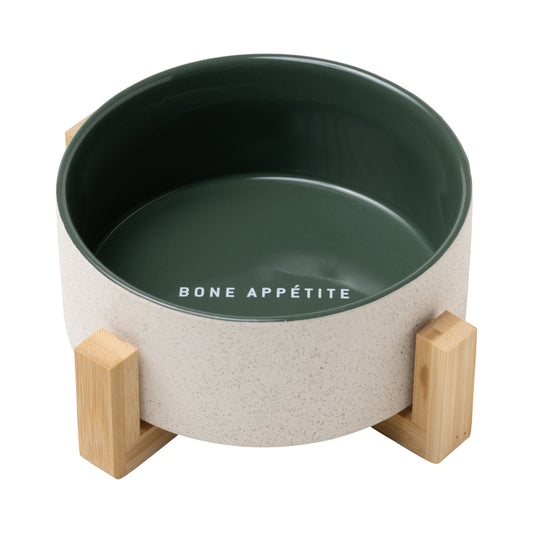 Cermic Bowl With Wooden Stand