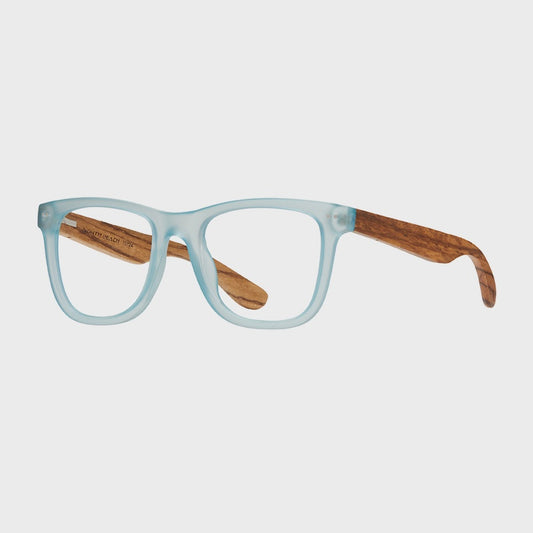 Seaglass-Matte LIGht Blue/Walnut Wood +Blue LIGht Lens