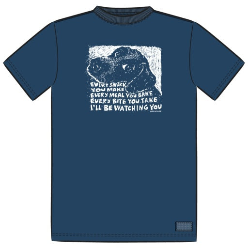 Mens Black Snack Dog  Crusher Tee