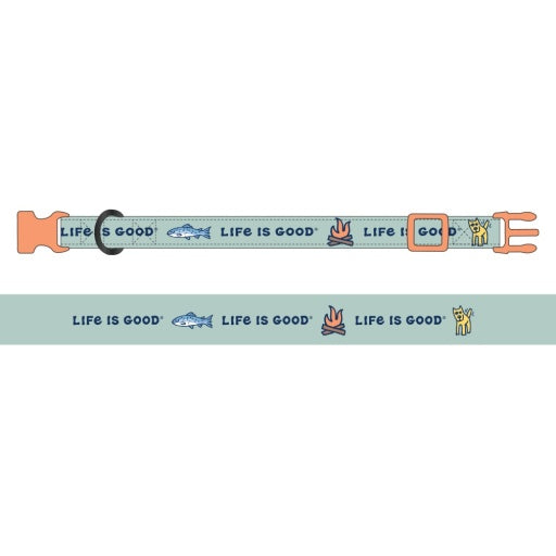 Camping Icons Dog Collar