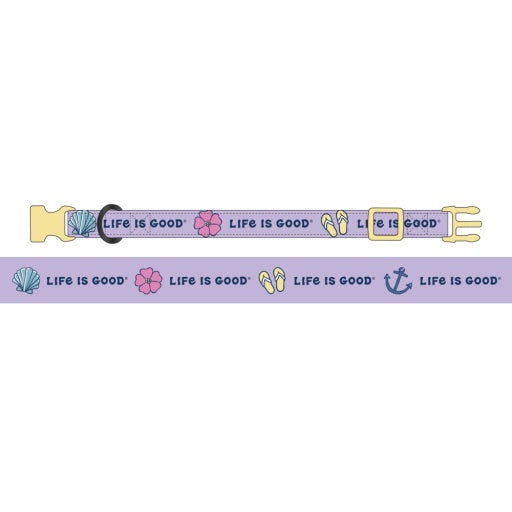 Beach Icons Dog Collar