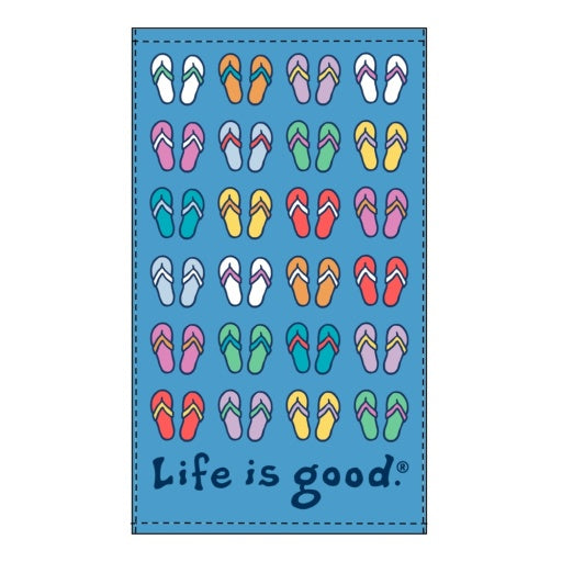 Repeating Flip Flops Beach Towel